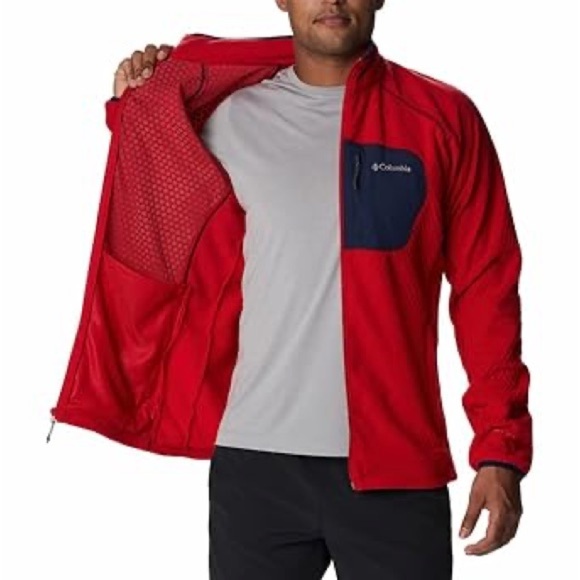 Columbia Men's Full Zip Jacket Red/Gray Medium - Picture 1 of 8